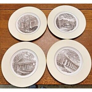 Set of 4 MIT Campus Buildings Commemorative Dinner Plates by Wedgwood 1952 LE
